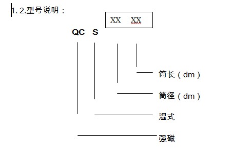 湿式磁选机型号说明